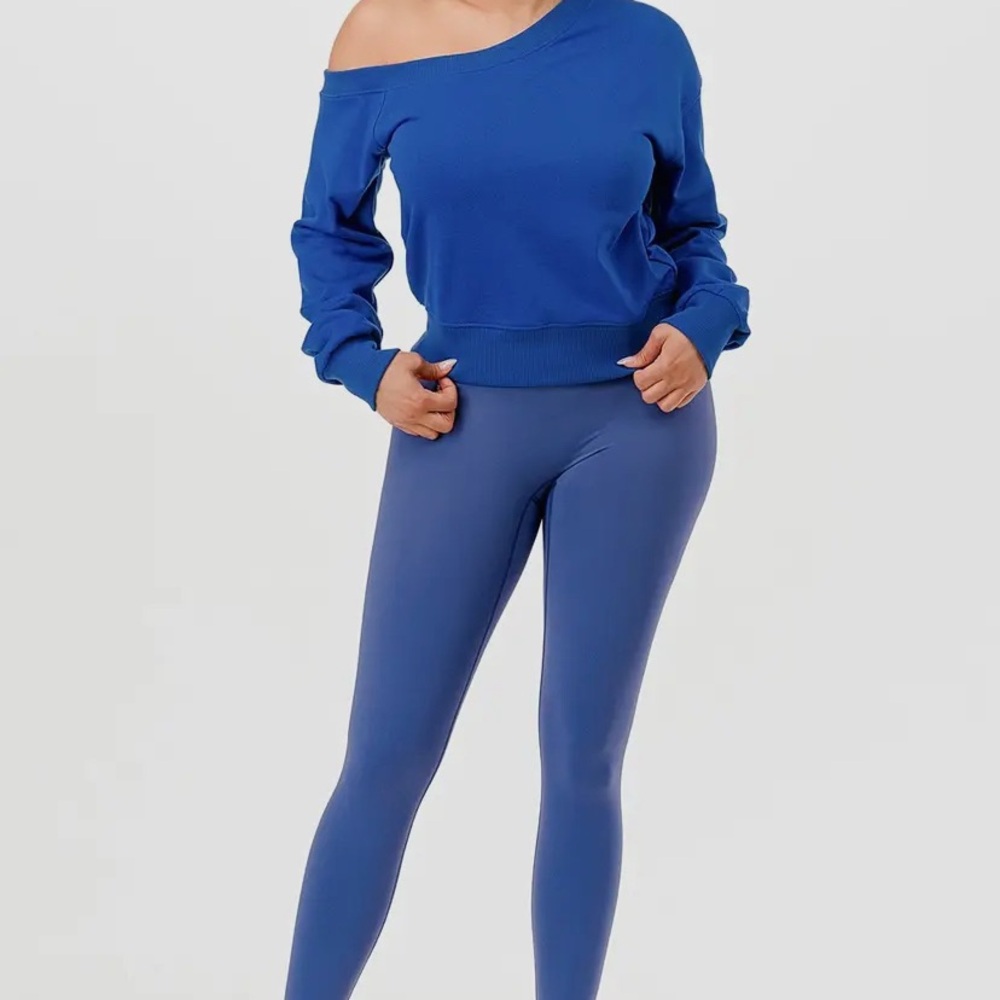 Women's Blue Off-Shoulder Jumpsuit